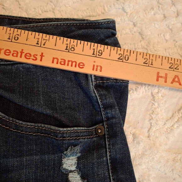 Venezia Lane Bryant Size 20 Distressed Bootcut Jeans Dark Wash Cotton Stretch - Picture 6 of 10